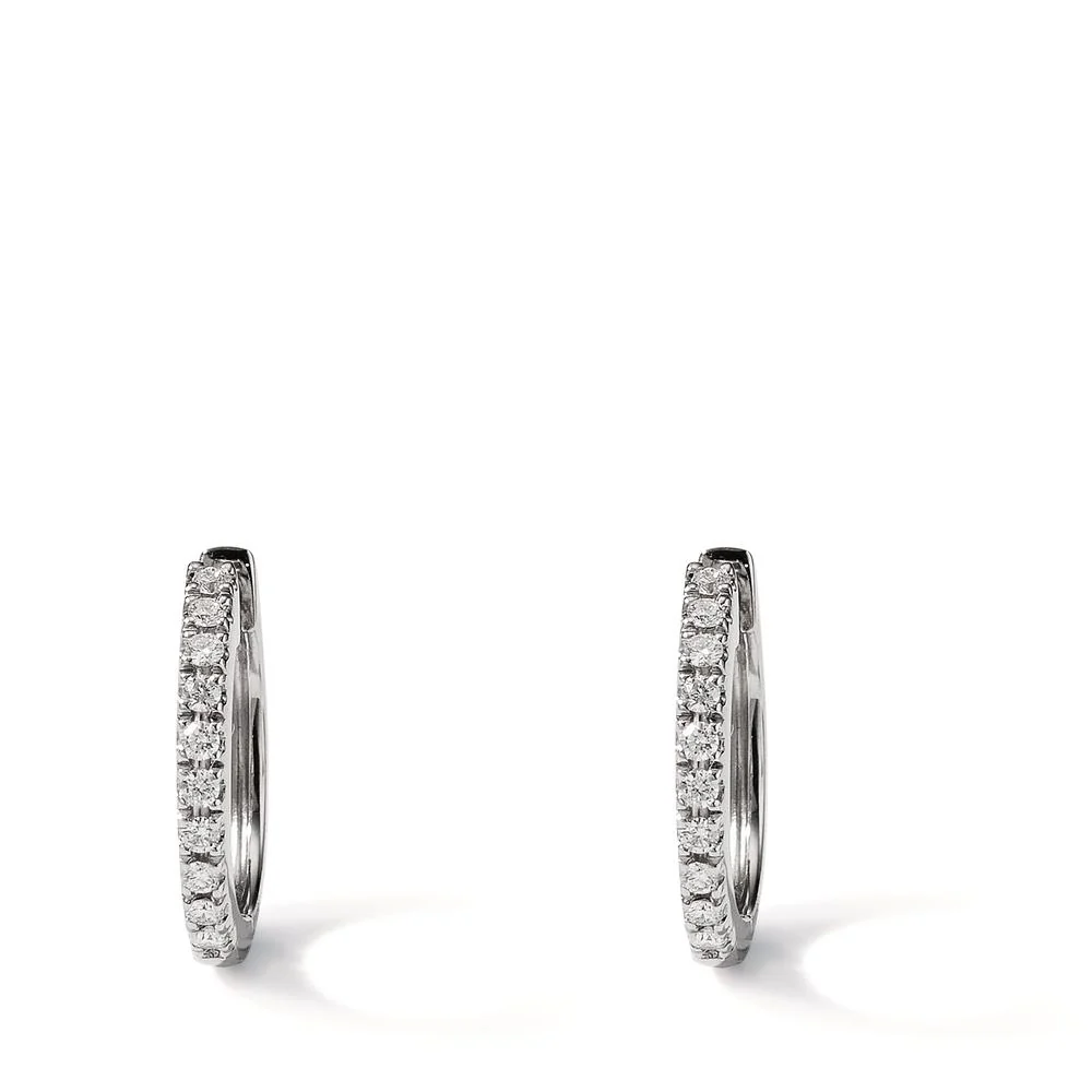 Orecchini circolari Oro bianco 750/18 carati Diamante 0.115 ct, 20 pietra, w-si - Image 2