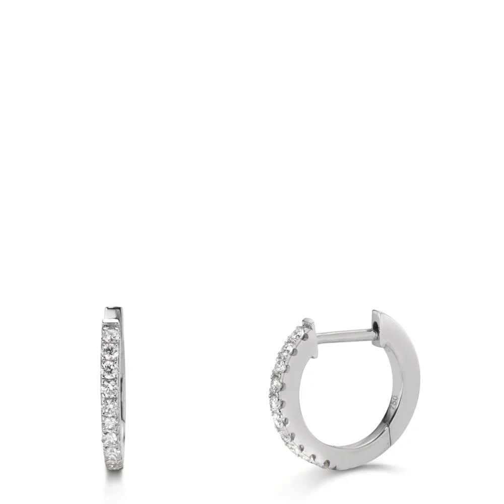 Orecchini circolari Oro bianco 750/18 carati Diamante 0.23 ct, 20 pietra, w-si