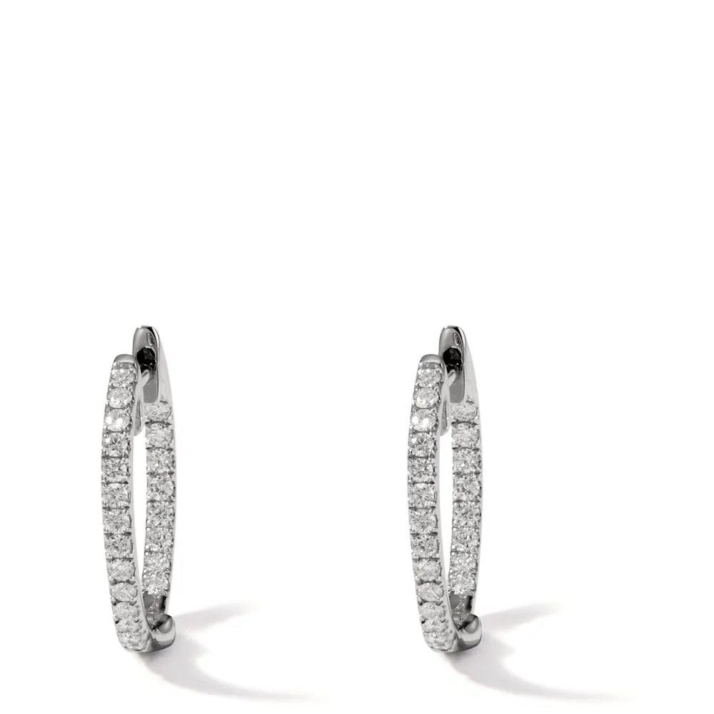 Orecchini circolari Oro bianco 750/18 carati Diamante 0.23 ct, 44 pietra, w-si - Image 2