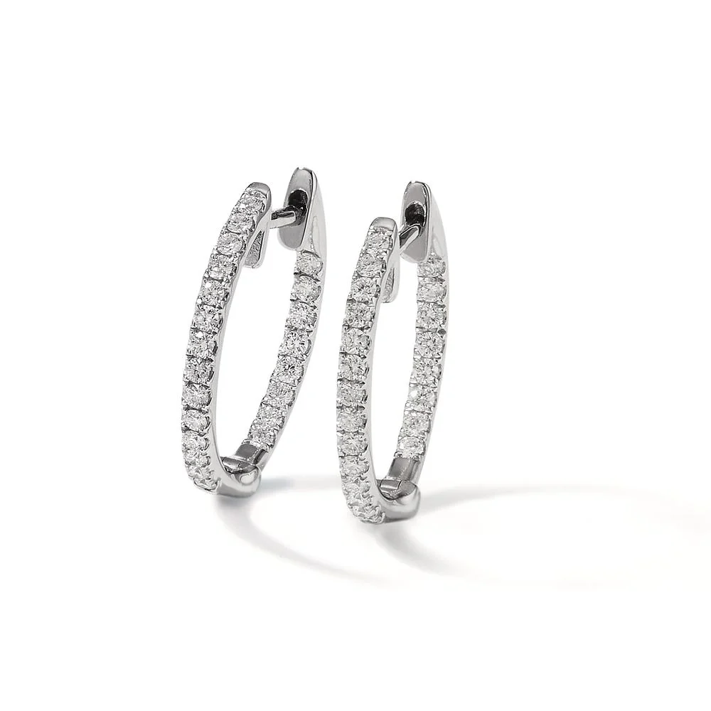 Orecchini circolari Oro bianco 750/18 carati Diamante 0.23 ct, 44 pietra, w-si - Image 3