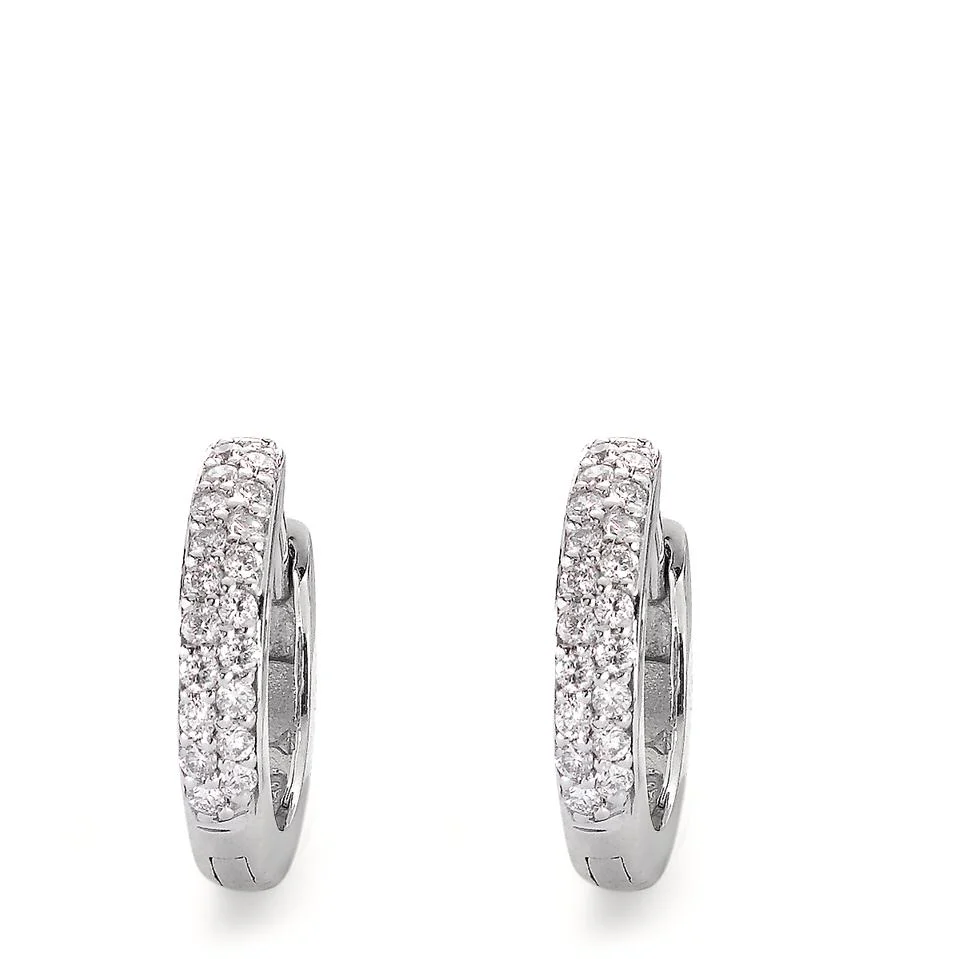 Orecchini circolari Oro bianco 750/18 carati Diamante 0.24 ct, 38 pietra, si - Image 2