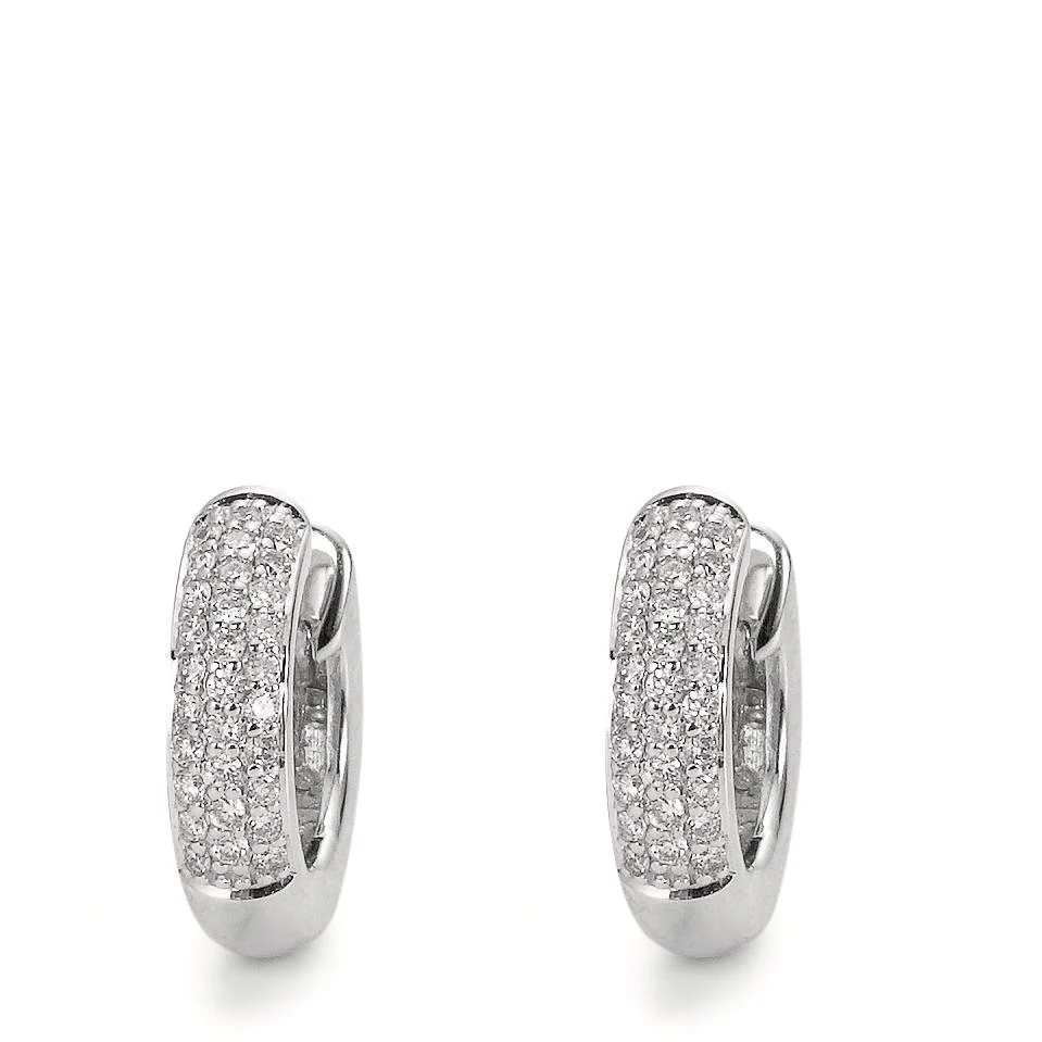 Orecchini circolari Oro bianco 750/18 carati Diamante 0.30 ct, 60 pietra, w-si - Image 2
