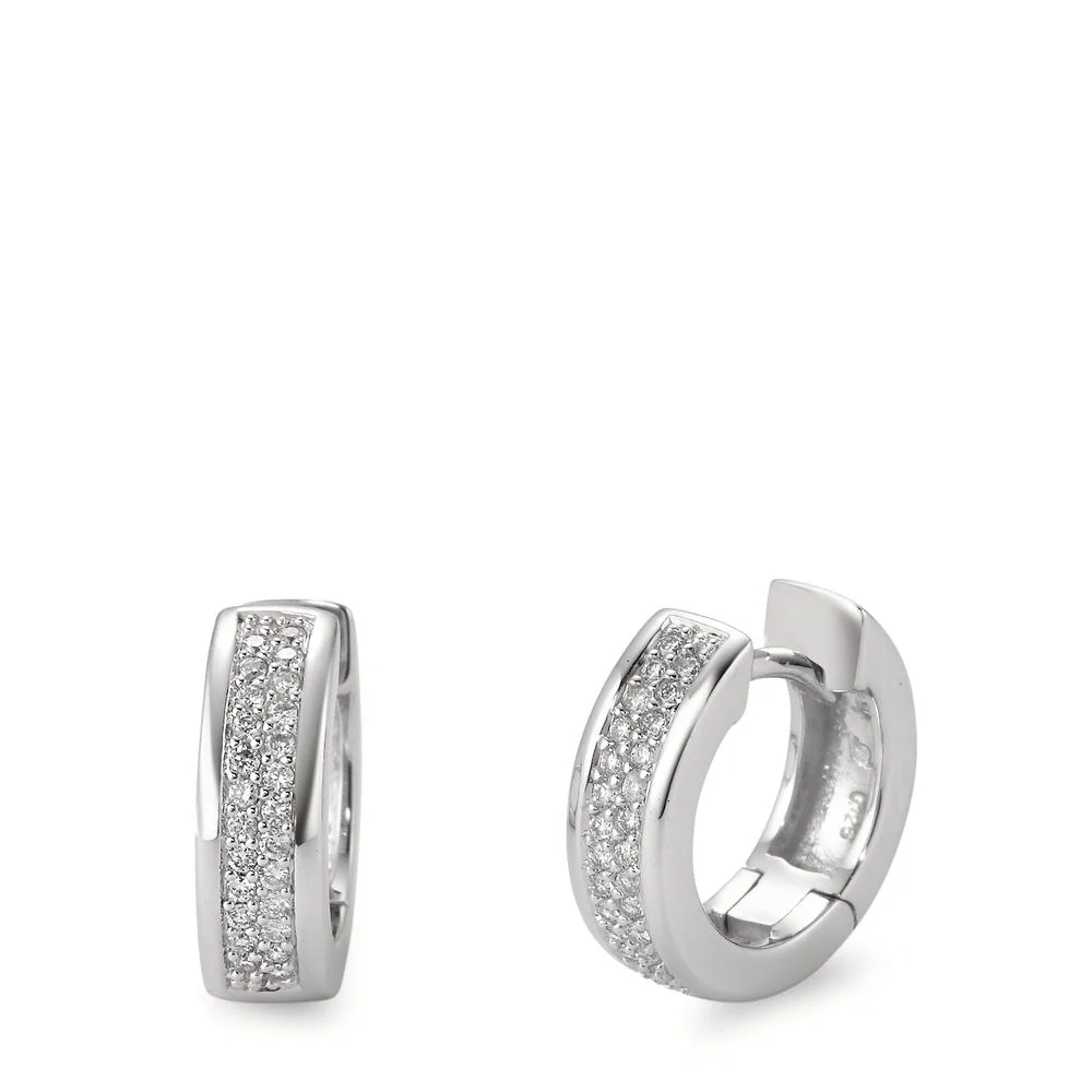 Orecchini circolari Oro bianco 750/18 carati Diamante bianco, 0.25 ct, 50 pietra, [Brillant], w-si