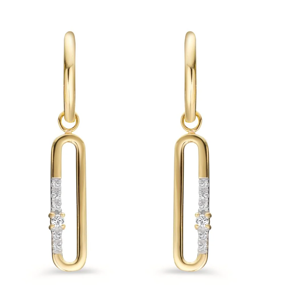 Orecchini circolari Oro giallo 375/9K Zirconia 12 pietra - Image 2