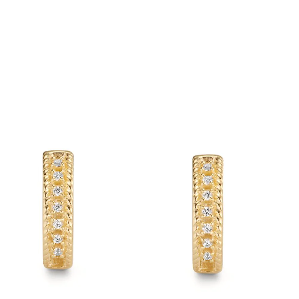 Orecchini circolari Oro giallo 375/9K Zirconia 14 pietra - Image 2