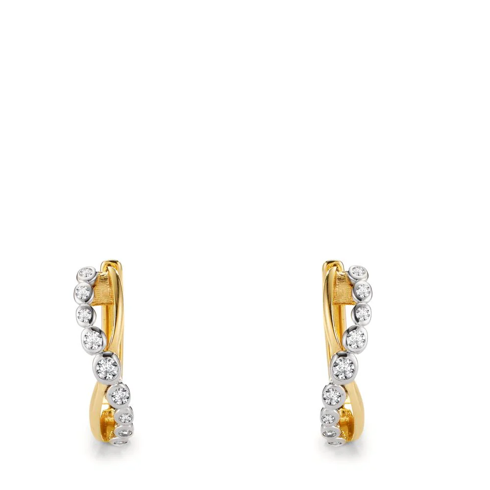 Orecchini circolari Oro giallo 375/9K Zirconia 18 pietra - Image 2