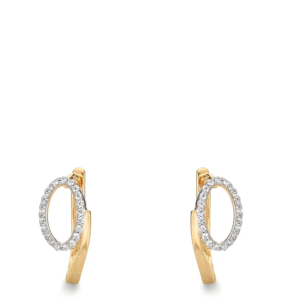 Orecchini circolari Oro giallo 375/9K Zirconia - Image 2
