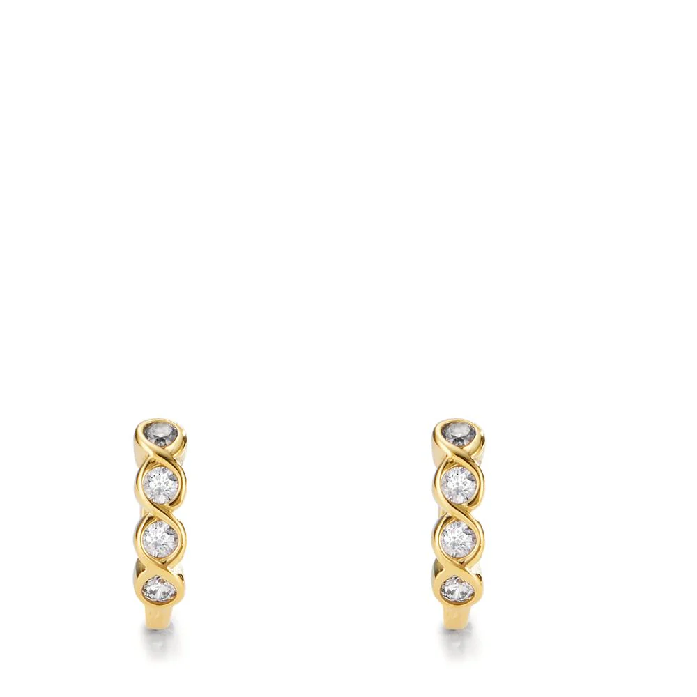 Orecchini circolari Oro giallo 375/9K Zirconia 8 pietra - Image 2