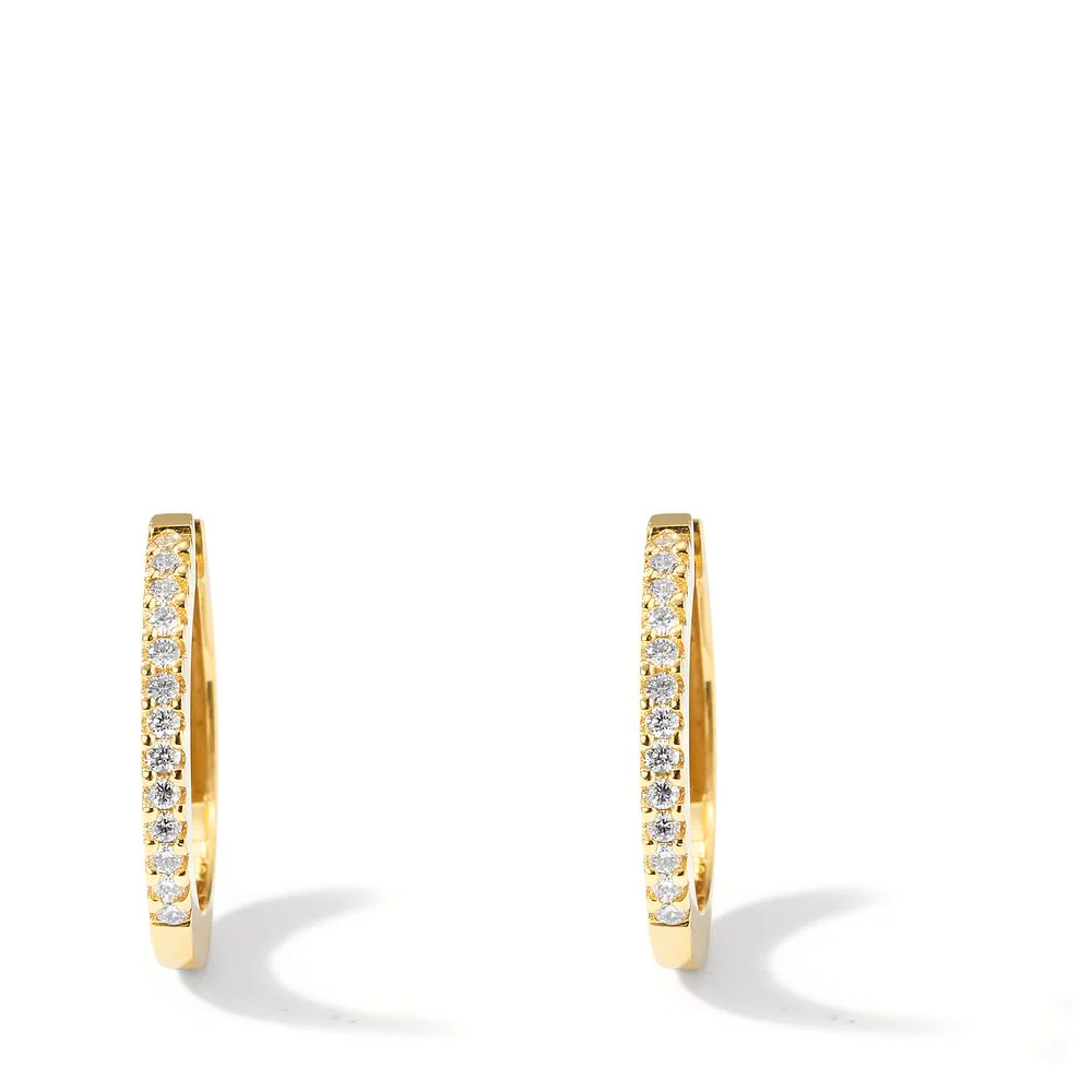 Orecchini circolari Oro giallo 750/18 carati Diamante 0.125 ct, 26 pietra, w-si - Image 2
