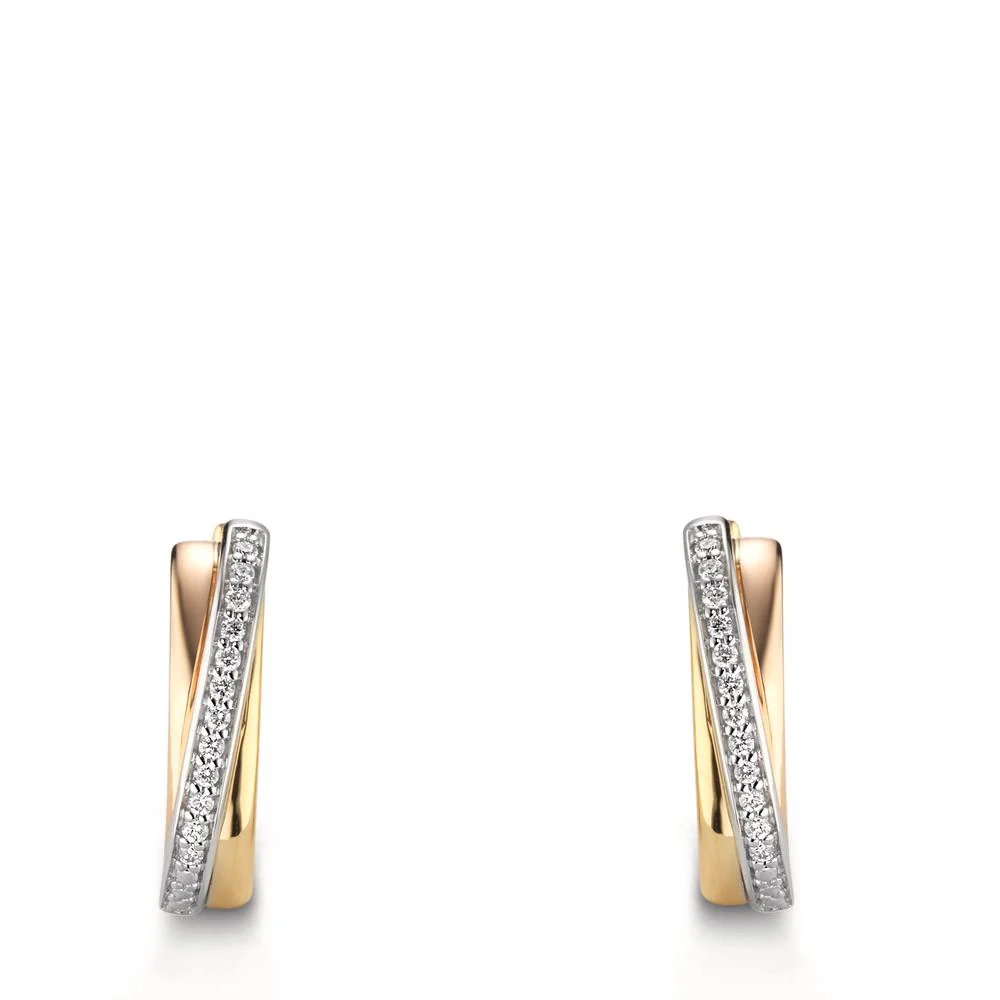 Orecchini circolari Oro giallo 750/18 carati, , Oro rosso 750/18 carati Diamante 0.09 ct, w-si - Image 3