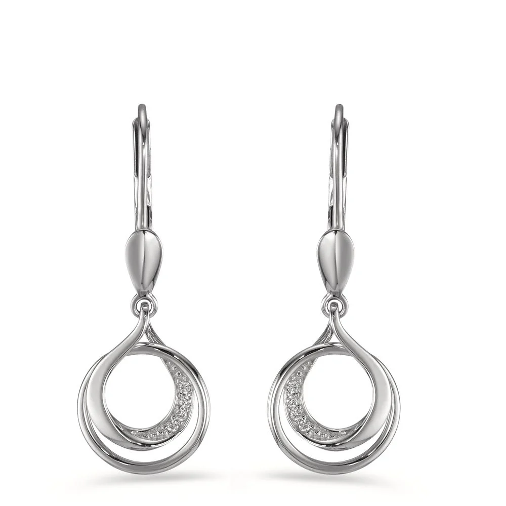 Orecchini Oro bianco 750/18 carati Diamante 0.03 ct, 8 pietra, [Brillant], w-si Ø10 mm - Image 3