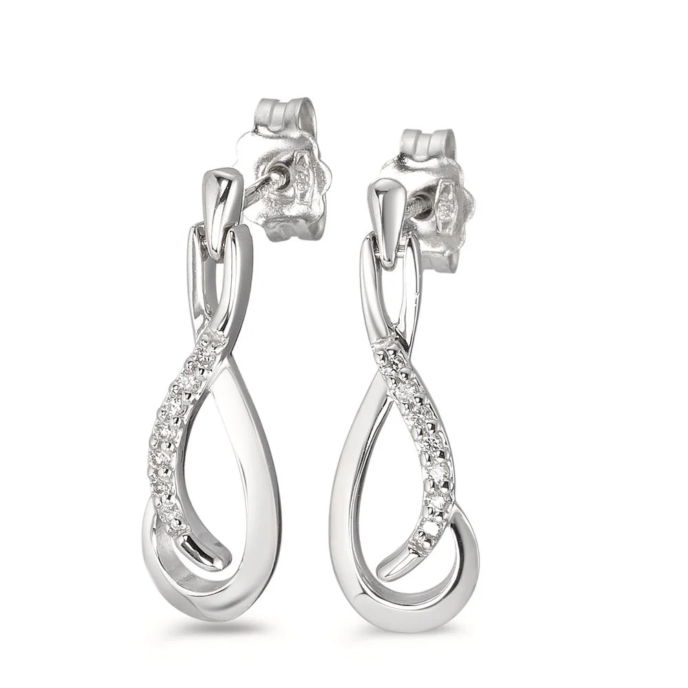 Orecchini Oro bianco 750/18 carati Diamante 0.08 ct, 14 pietra, w-si - Image 2