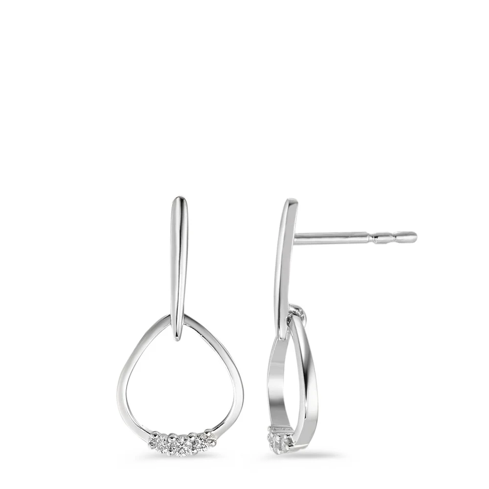 Orecchini Oro bianco 750/18 carati Diamante bianco, 0.07 ct, 6 pietra, [Brillant], w-si