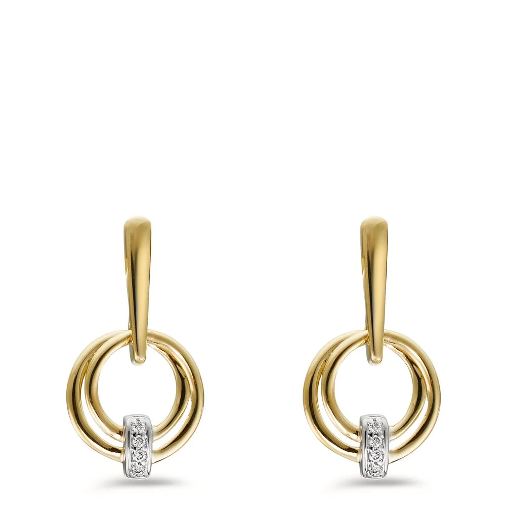 Orecchini Oro giallo 375/9K, Oro bianco 375/9K Diamante 0.03 ct, 8 pietra, w-si - Image 2