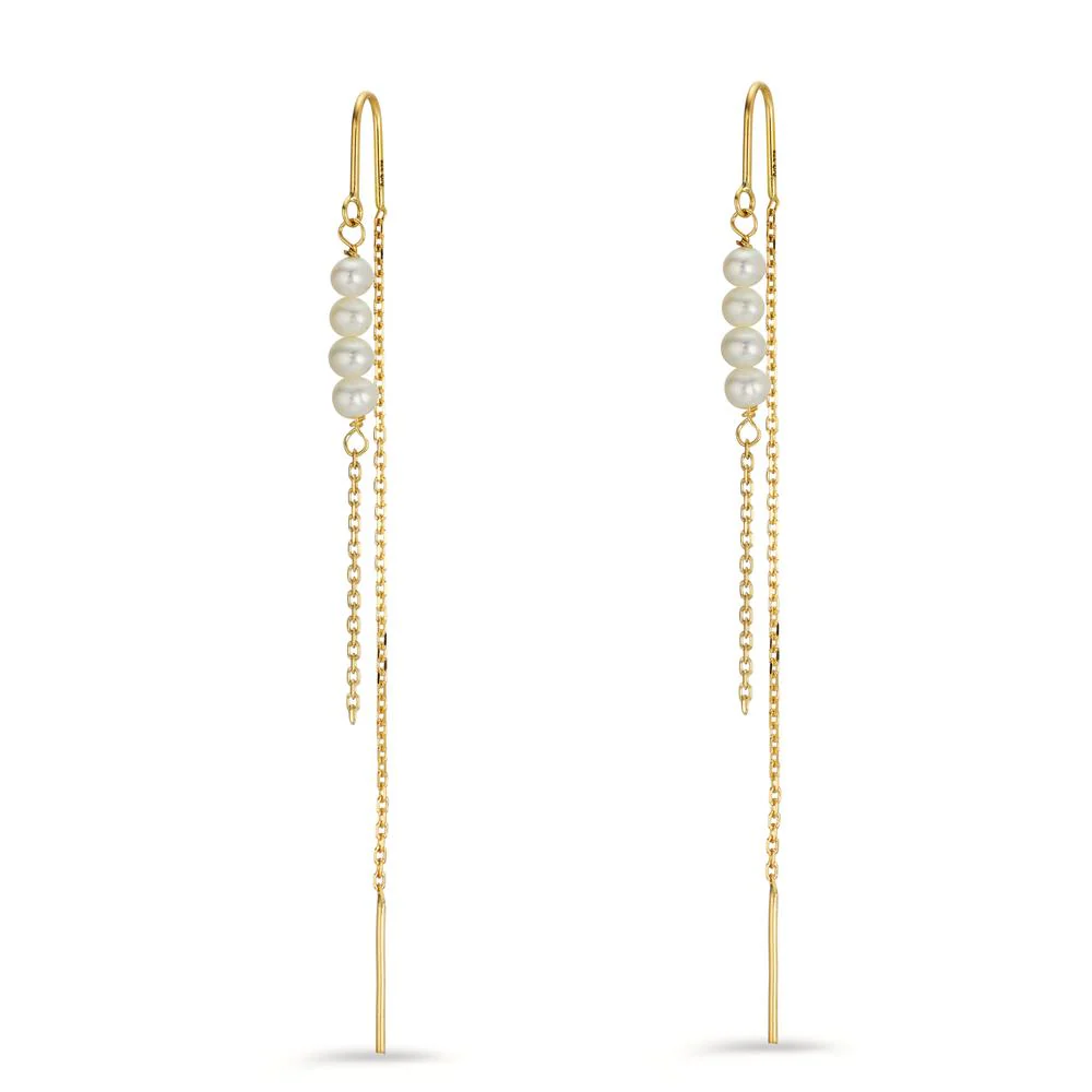 Orecchini Oro giallo 375/9K Perla coltivata d'acqua dolce, 8 Perla 3-3.5 mm