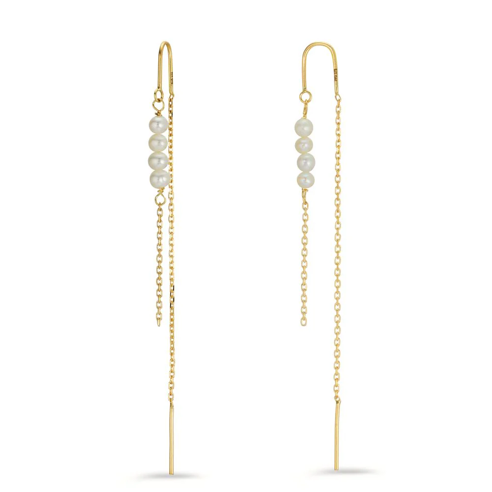 Orecchini Oro giallo 375/9K Perla coltivata d'acqua dolce, 8 Perla 3-3.5 mm - Image 2