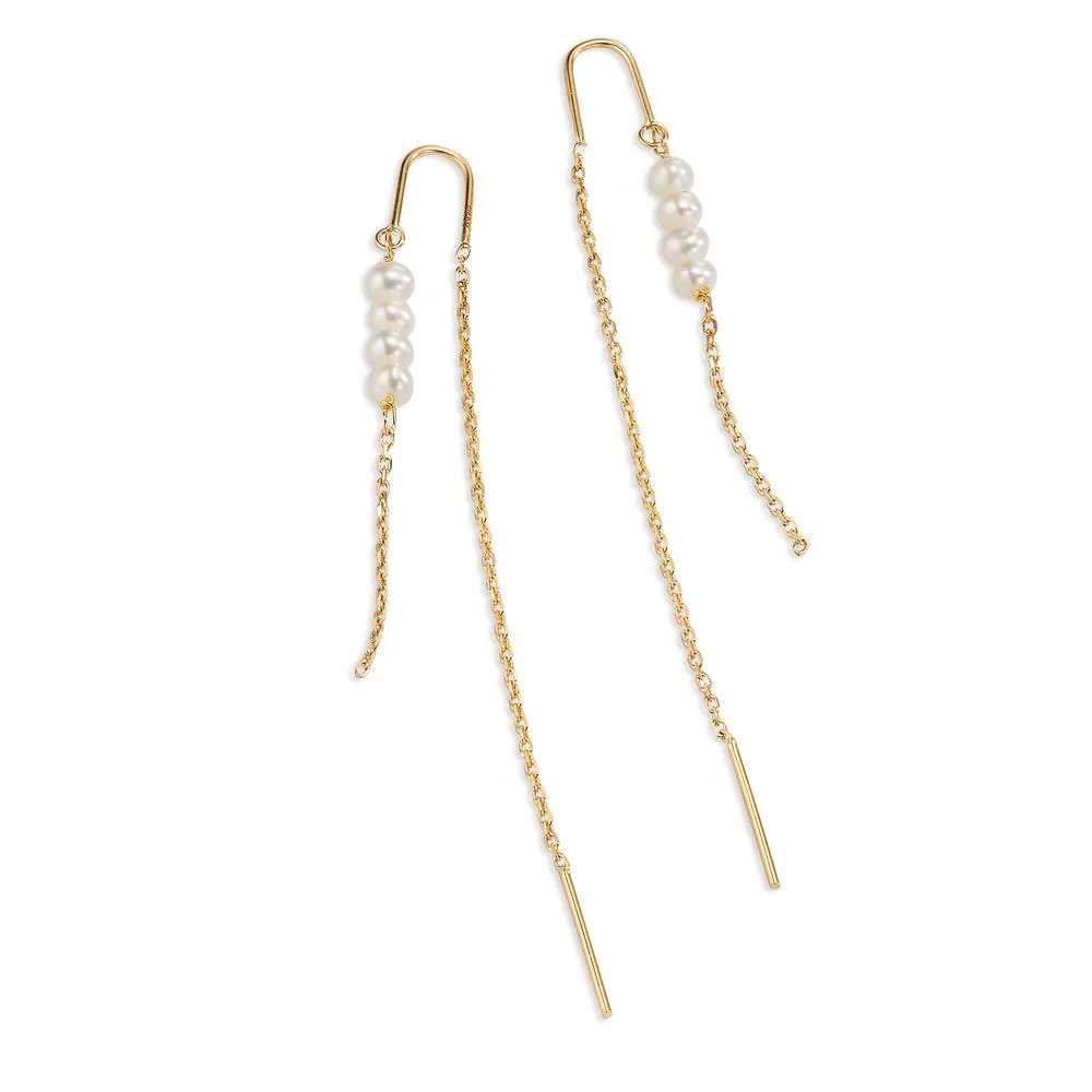 Orecchini Oro giallo 375/9K Perla coltivata d'acqua dolce, 8 Perla 3-3.5 mm - Image 4