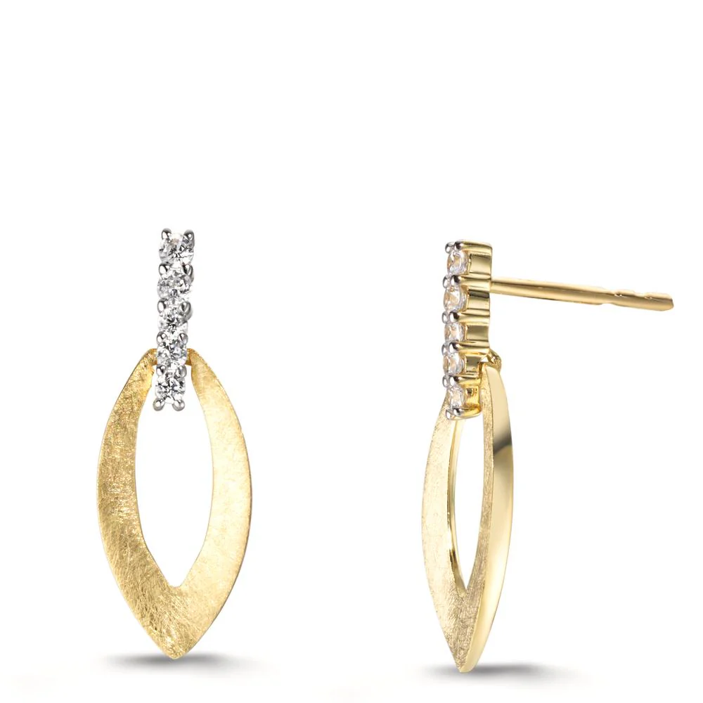 Orecchini Oro giallo 375/9K Zirconia 10 pietra