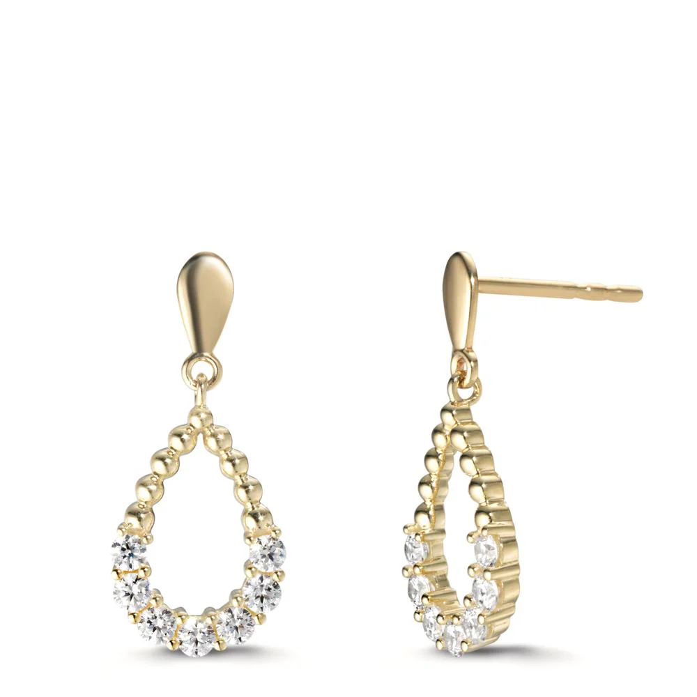 Orecchini Oro giallo 375/9K Zirconia 14 pietra