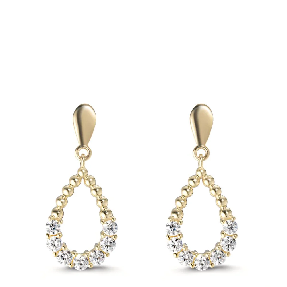 Orecchini Oro giallo 375/9K Zirconia 14 pietra - Image 3