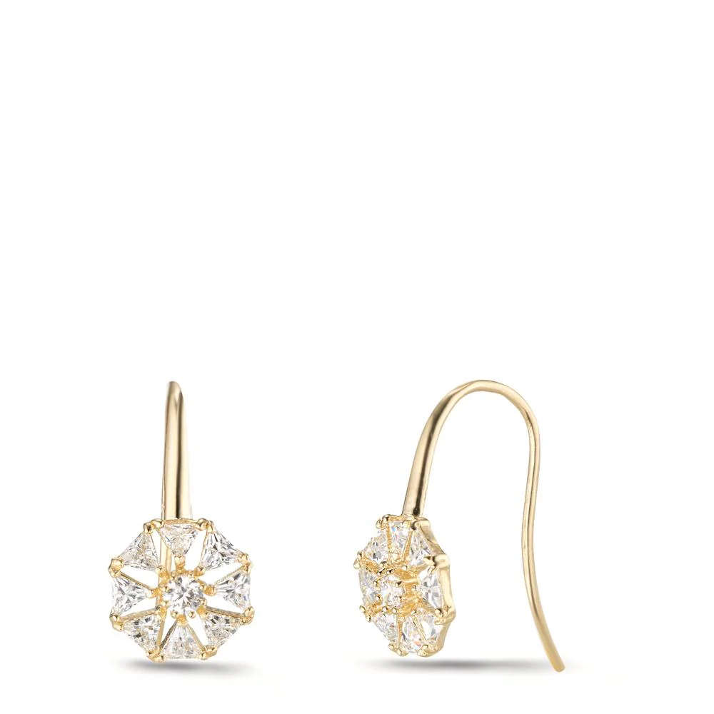 Orecchini Oro giallo 375/9K Zirconia 18 pietra Ø7 mm