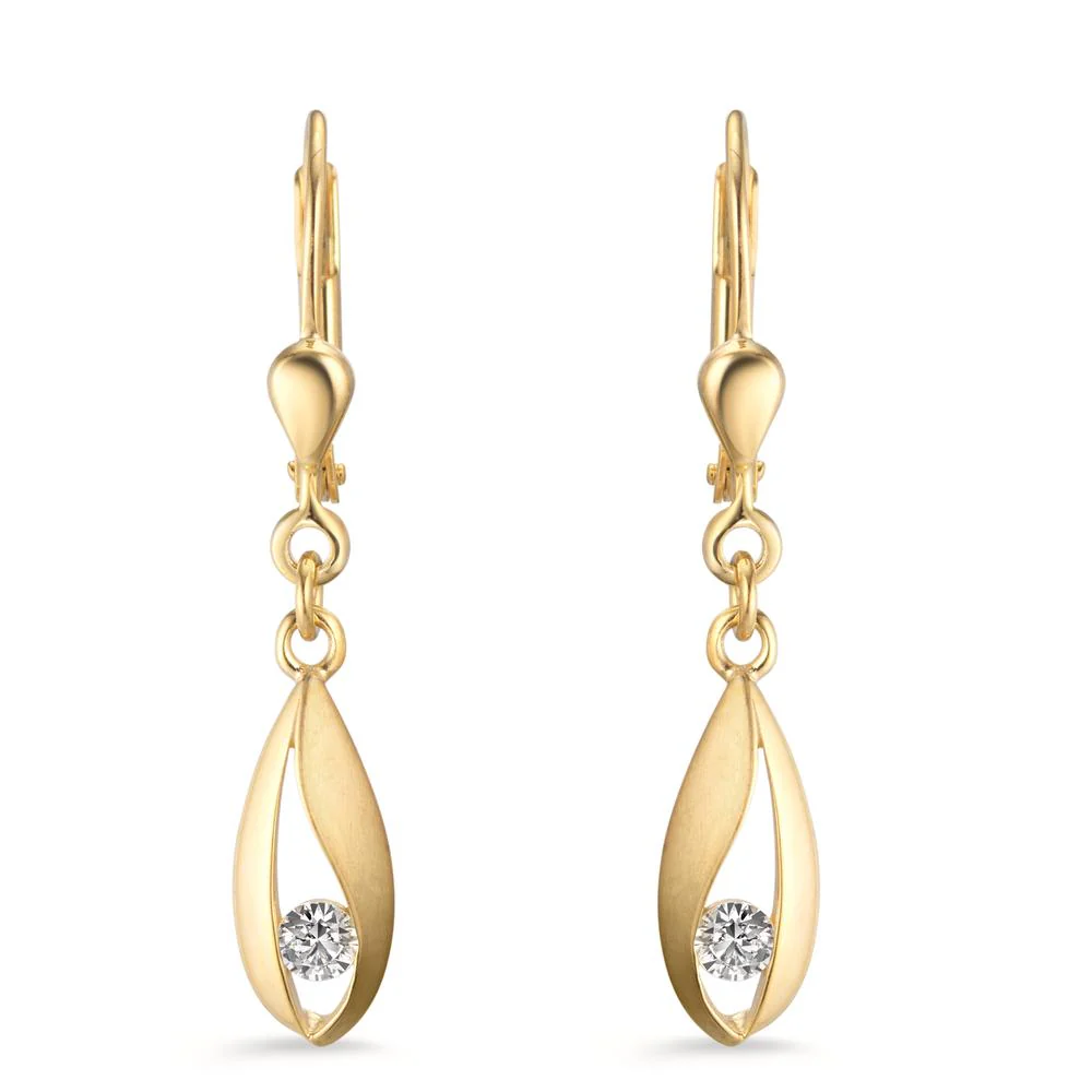 Orecchini Oro giallo 375/9K Zirconia 2 pietra - Image 2