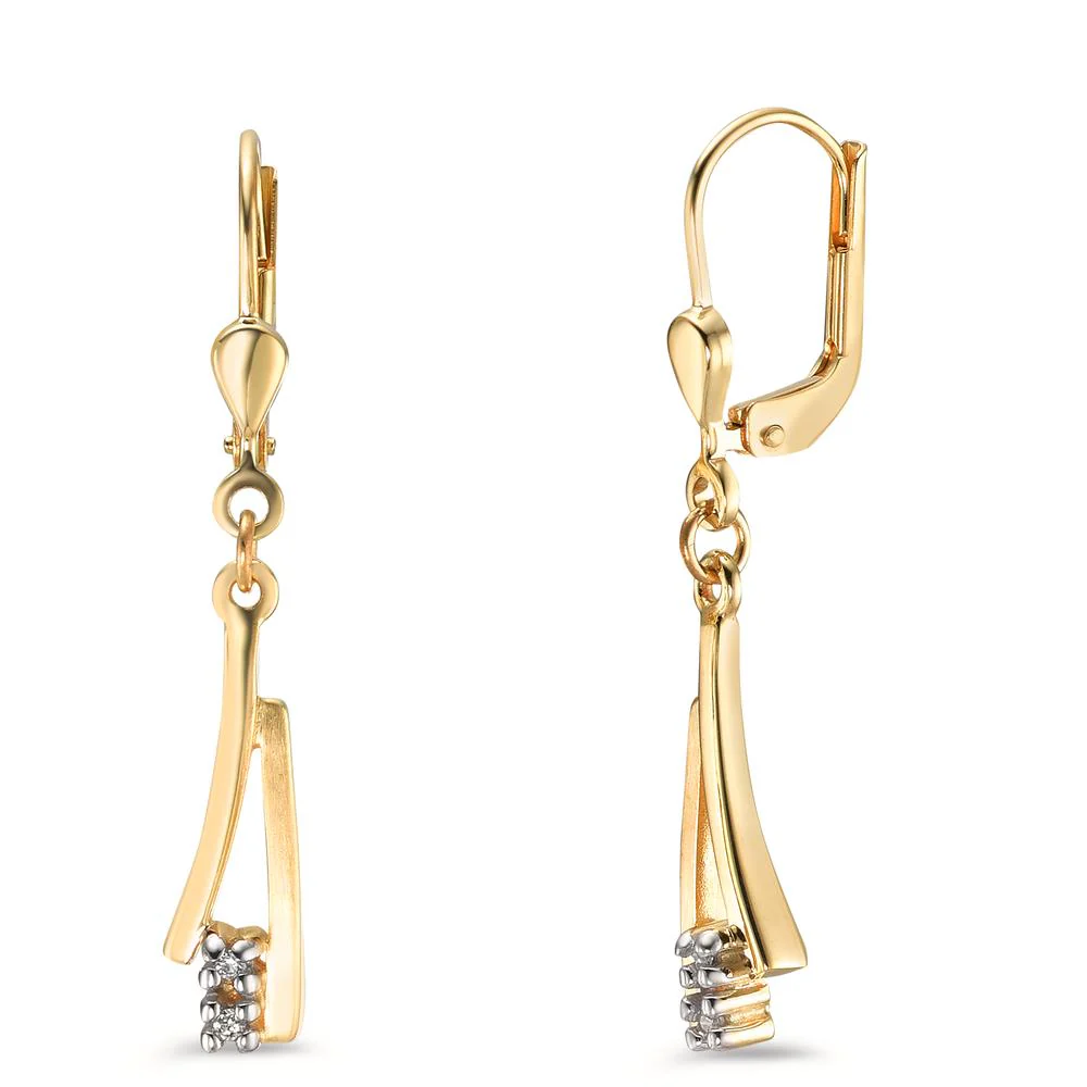 Orecchini Oro giallo 375/9K Zirconia 4 pietra
