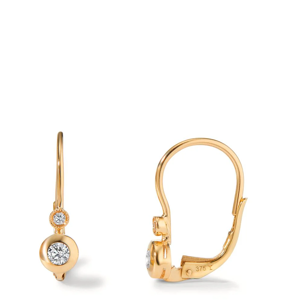 Orecchini Oro giallo 375/9K Zirconia 4 pietra
