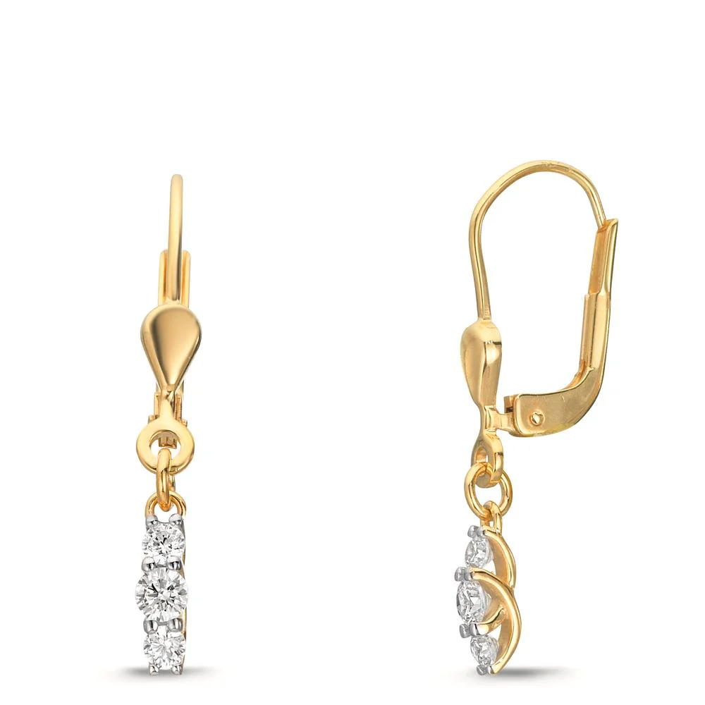 Orecchini Oro giallo 375/9K Zirconia 6 pietra
