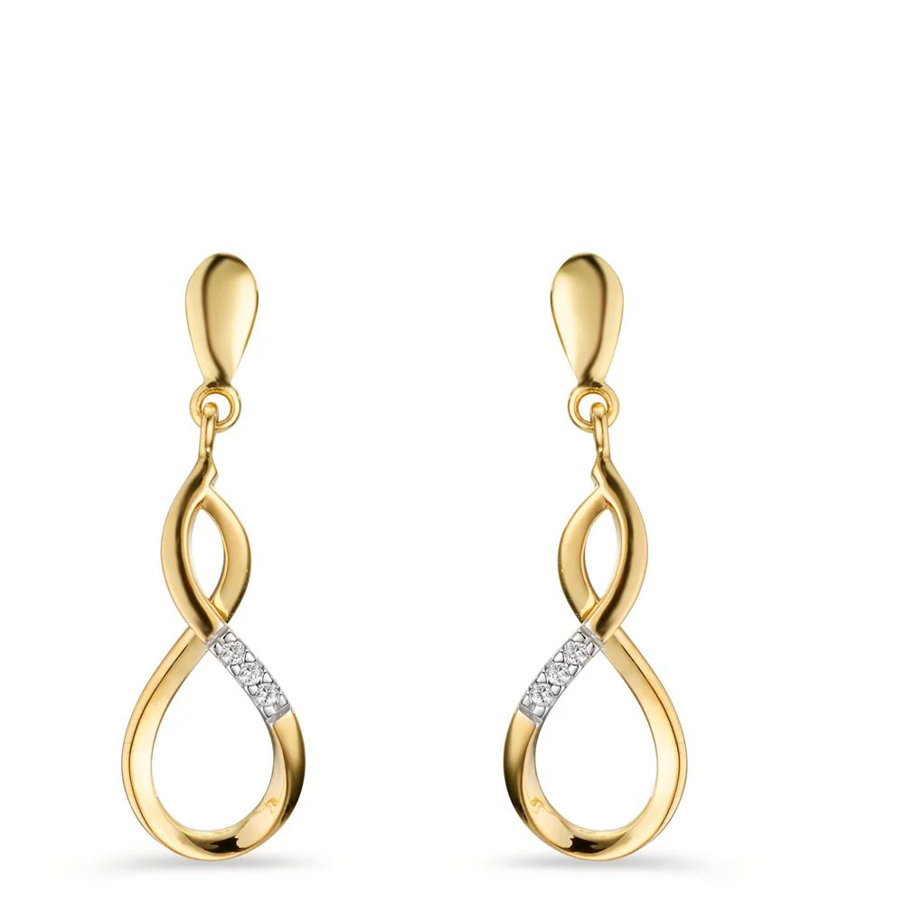 Orecchini Oro giallo 585/14 kt Diamante 0.02 ct, 6 pietra, w-si - Image 2