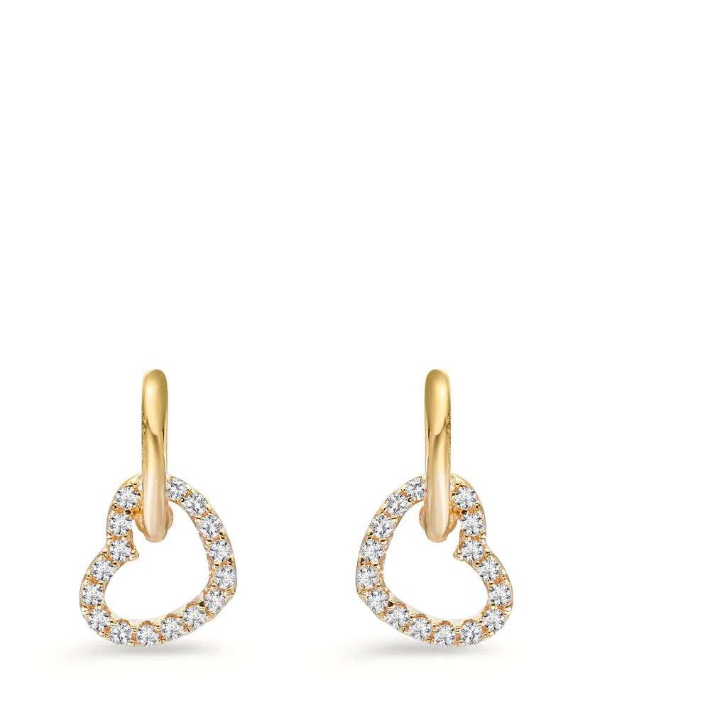 Orecchini Oro giallo 585/14 kt Zirconia Cuore - Image 2