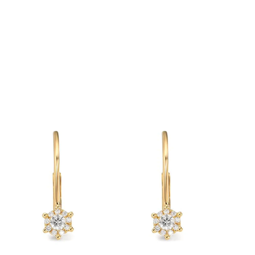 Orecchini Oro giallo 750/18 carati Diamante 0.17 ct, 2 pietra, w-si - Image 2