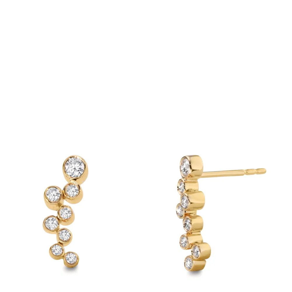 Orecchini Oro giallo 750/18 carati Diamante 0.30 ct, 16 pietra, w-si