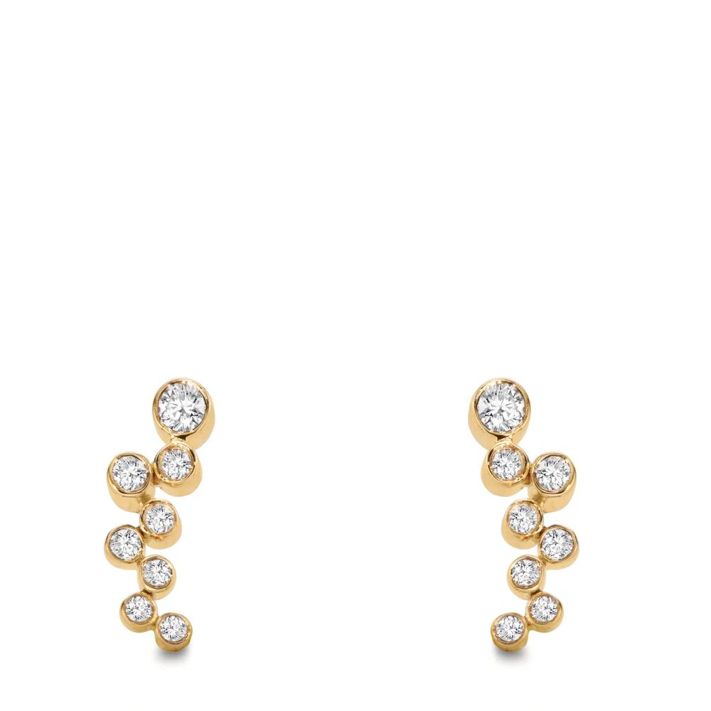 Orecchini Oro giallo 750/18 carati Diamante 0.30 ct, 16 pietra, w-si - Image 2