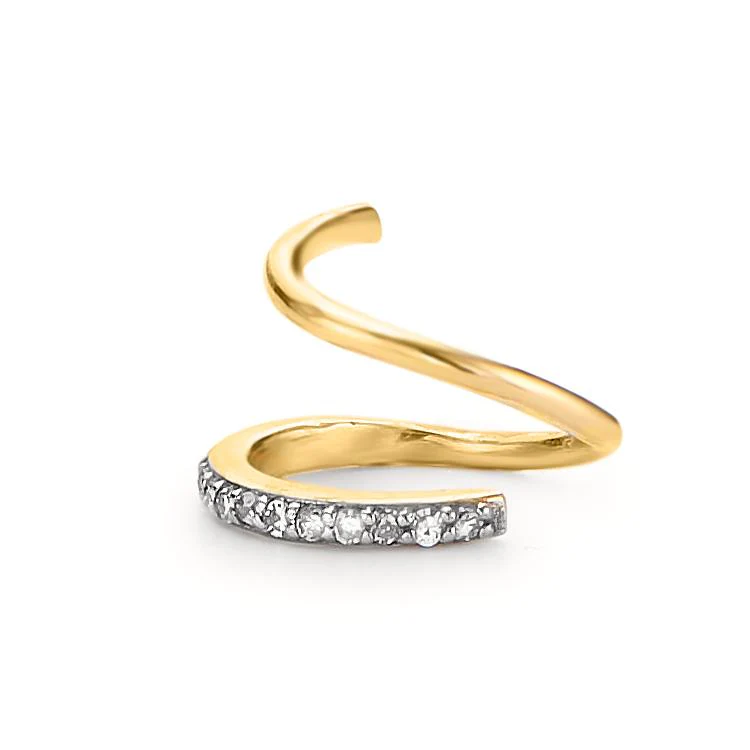 Orecchini Oro giallo 750/18 carati Diamante bianco, 18 pietra, w-si Ø8 mm - Image 2