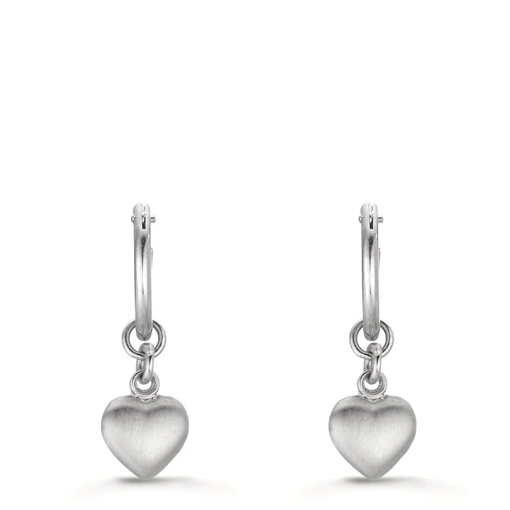 Orecchino a cerchio con pendente Argento Cuore - Image 2