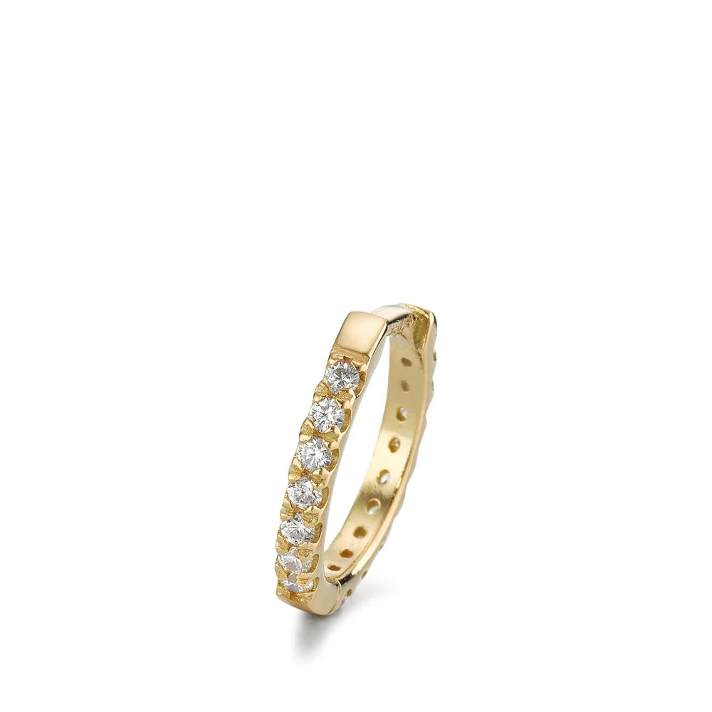 Orecchino circolare 1 pz Oro giallo 750/18 carati Zirconia 16 pietra