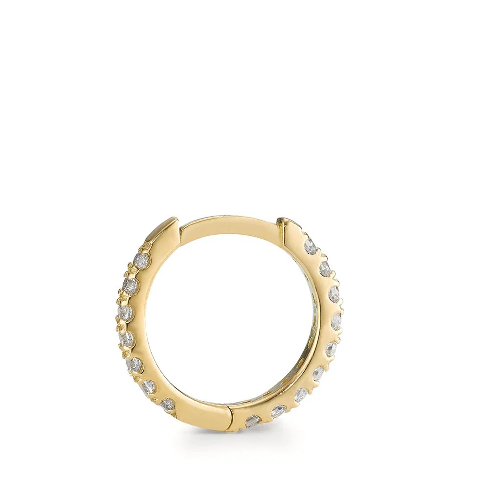Orecchino circolare 1 pz Oro giallo 750/18 carati Zirconia 16 pietra - Image 3