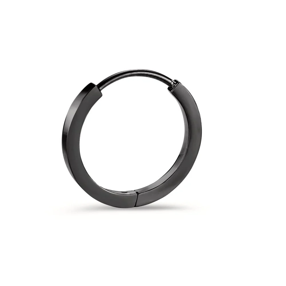 Orecchino circolare 1 pz Titanio nero rivestimento IP - Image 2
