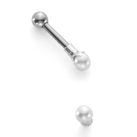 Piercing Acciaio inossidabile [shining Pearls] bianco, 3 mm