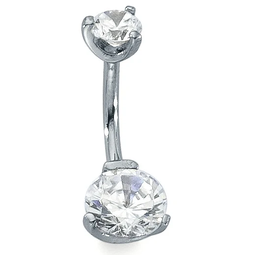 Piercing all'ombelico Acciaio inossidabile Zirconia bianco