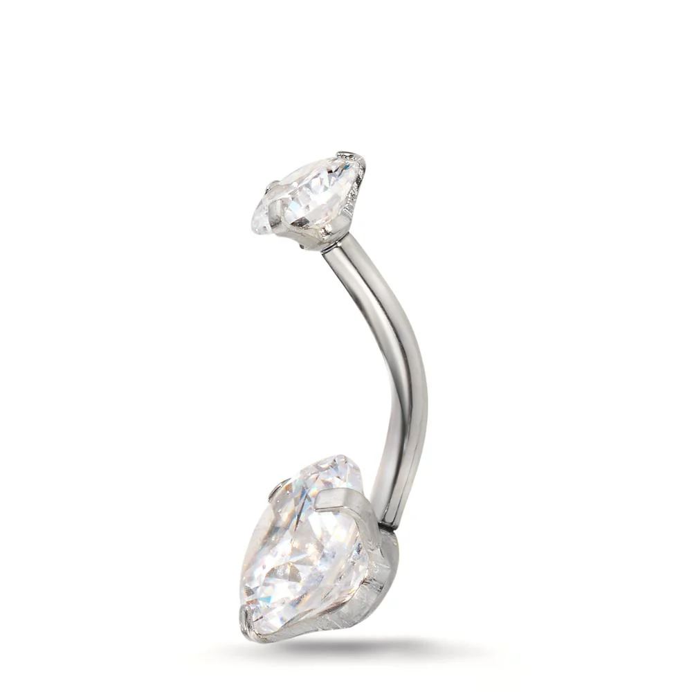 Piercing all'ombelico Acciaio inossidabile Zirconia bianco - Image 2