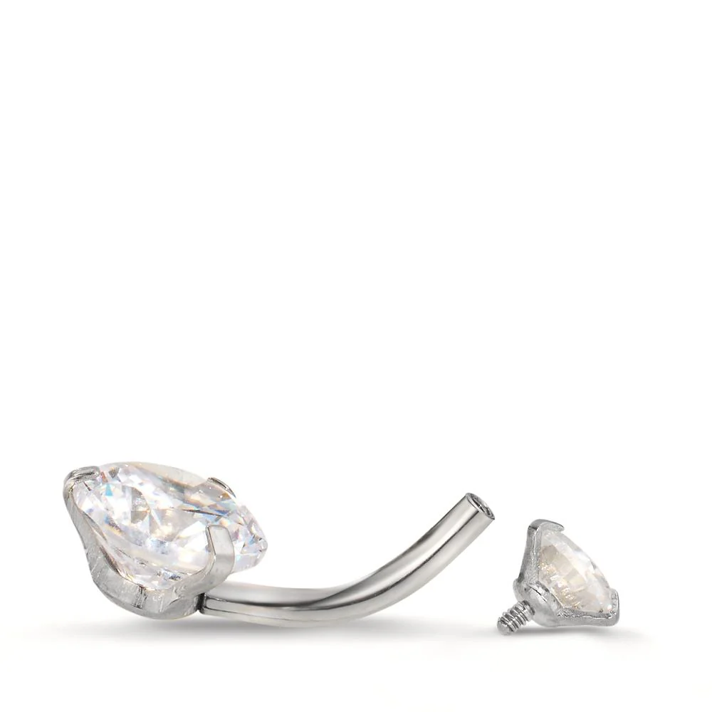 Piercing all'ombelico Acciaio inossidabile Zirconia bianco - Image 3