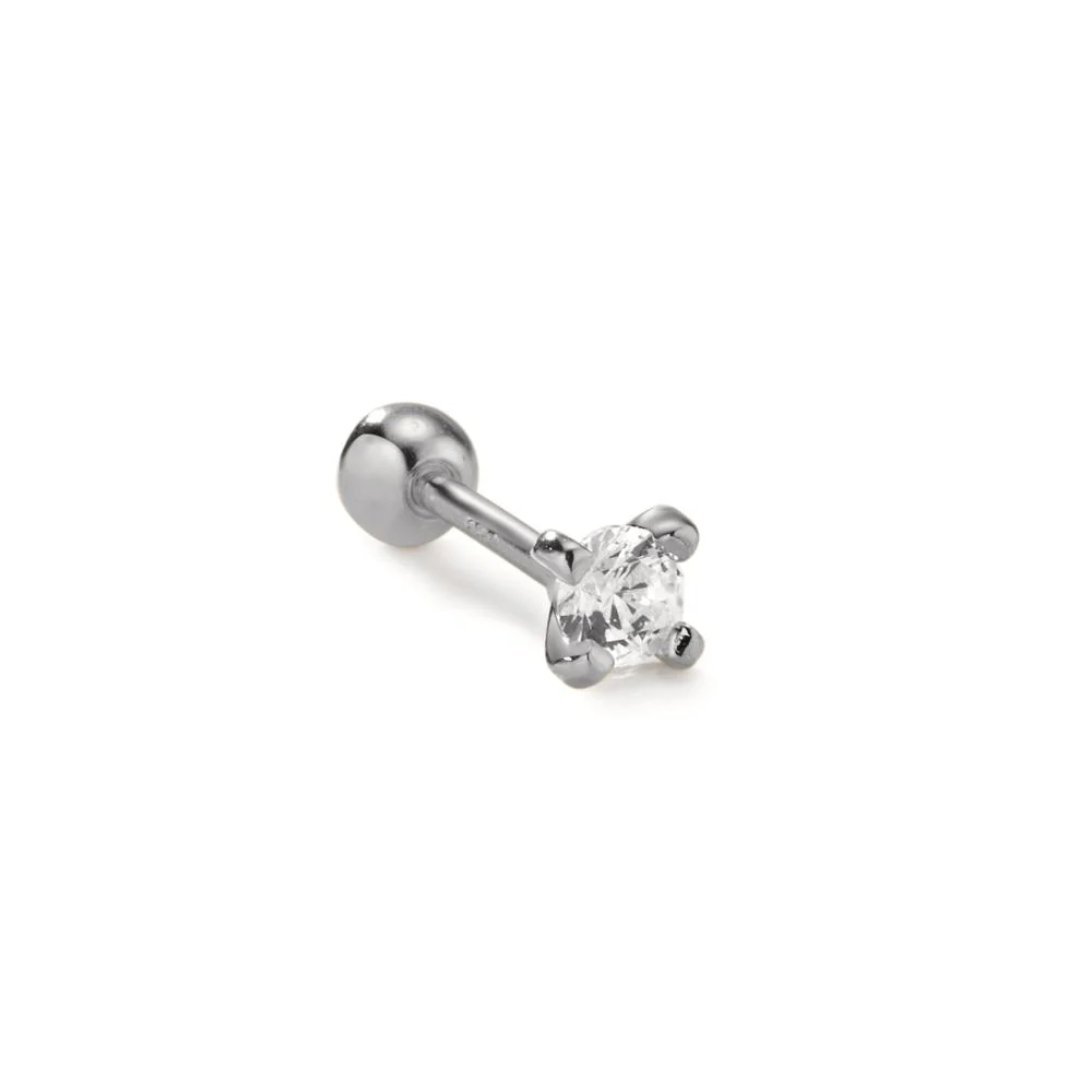 Piercing Argento Zirconia 2 pietra rodiato Ø3.3 mm