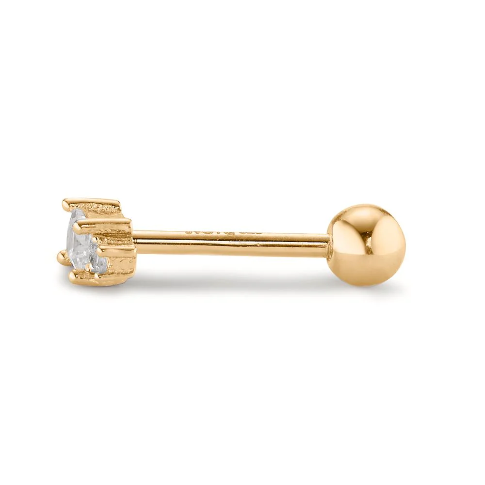 Piercing Argento Zirconia 3 pietra giallo dorato - Image 3