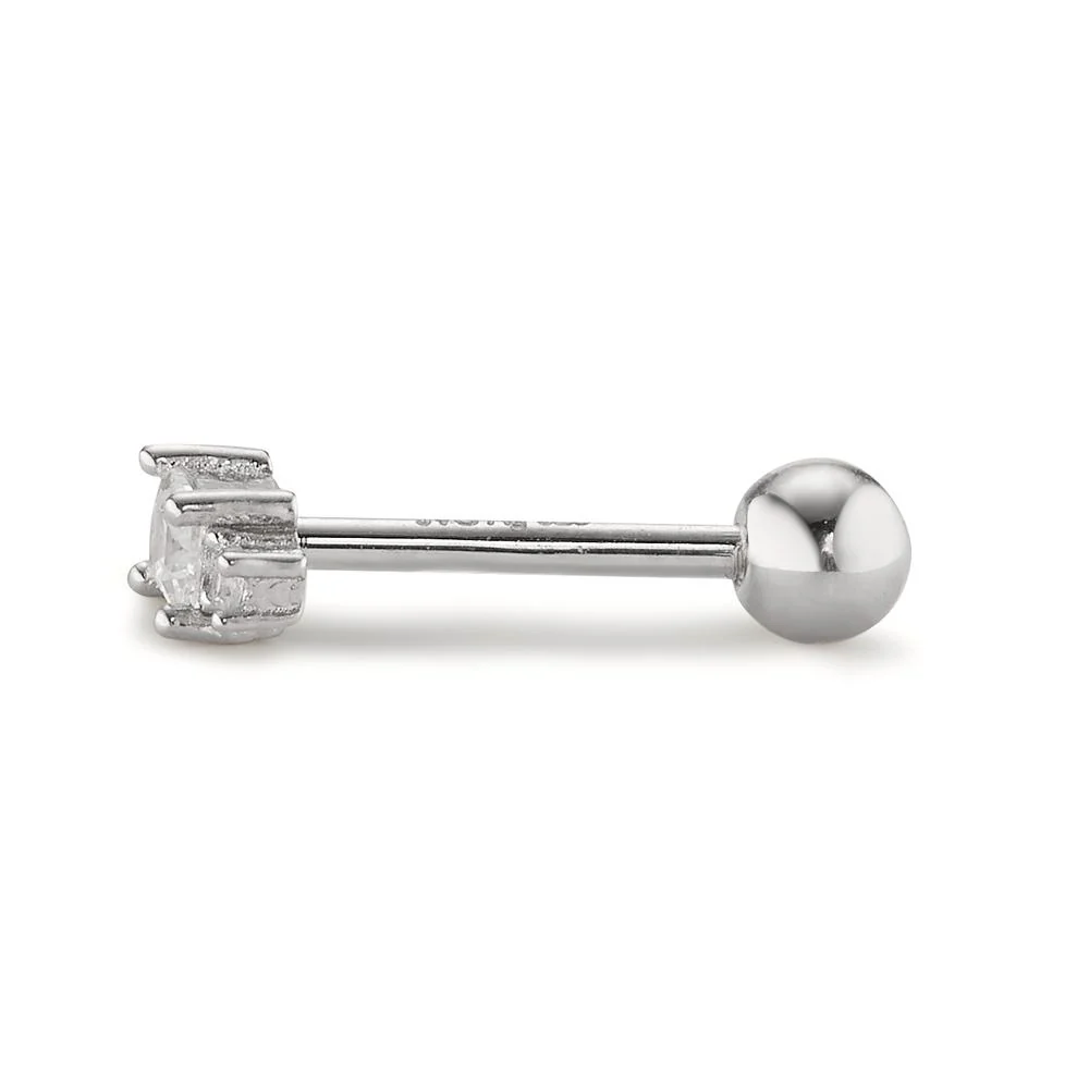 Piercing Argento Zirconia 3 pietra rodiato - Image 3