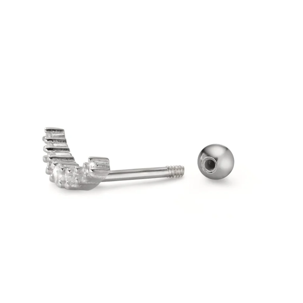 Piercing Argento Zirconia 9 pietra rodiato - Image 4
