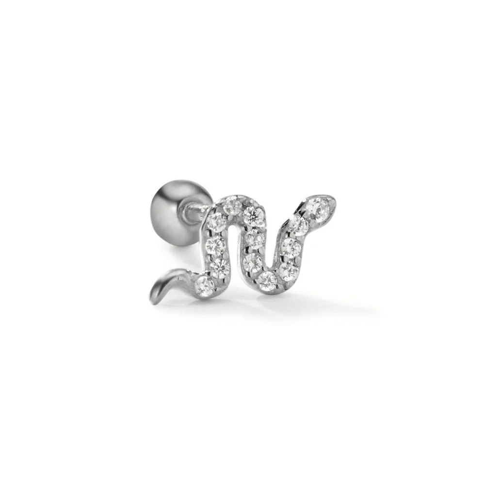 Piercing Argento Zirconia rodiato Linea
