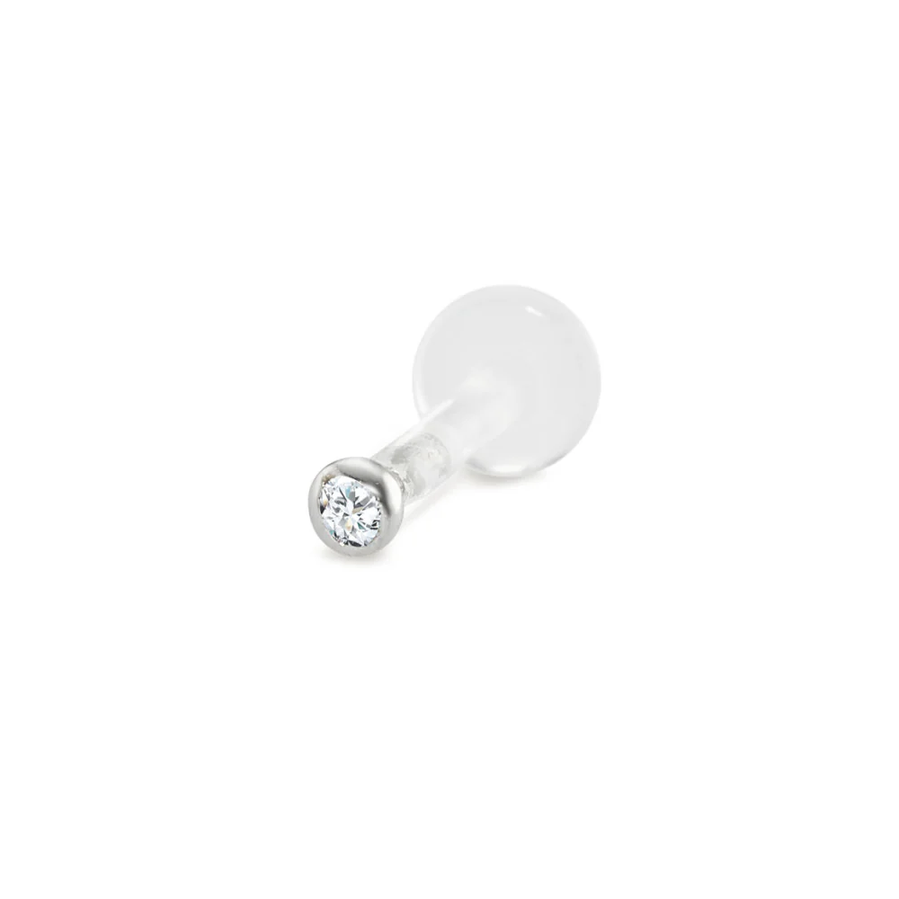 Piercing Oro bianco 750/18 carati Diamante 0.015 ct, w-si Ø2 mm