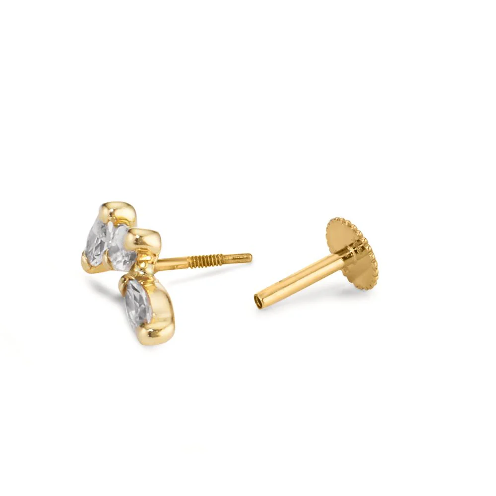 Piercing Oro giallo 375/9K Zirconia 3 pietra - Image 2
